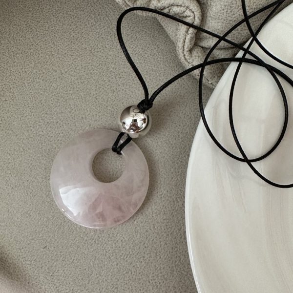 Wholesale 925 Sterling Silver Rose Quartz Round Necklace - Image 2