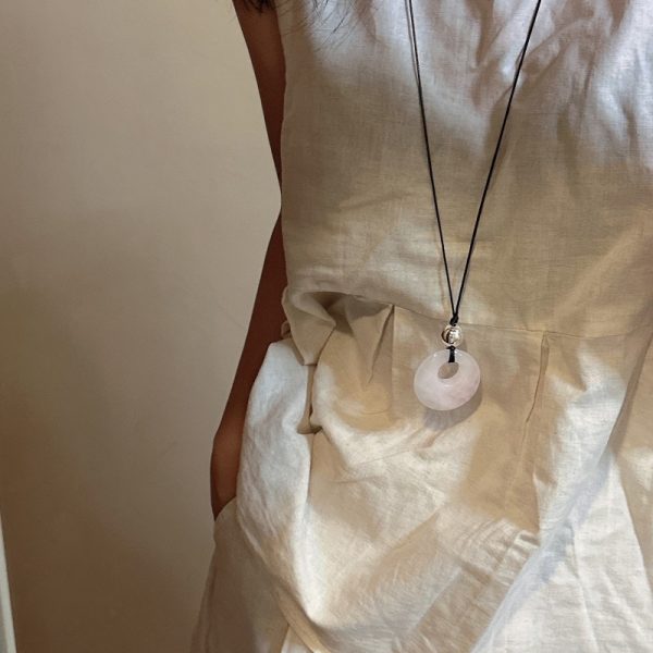 Wholesale 925 Sterling Silver Rose Quartz Round Necklace - Image 5