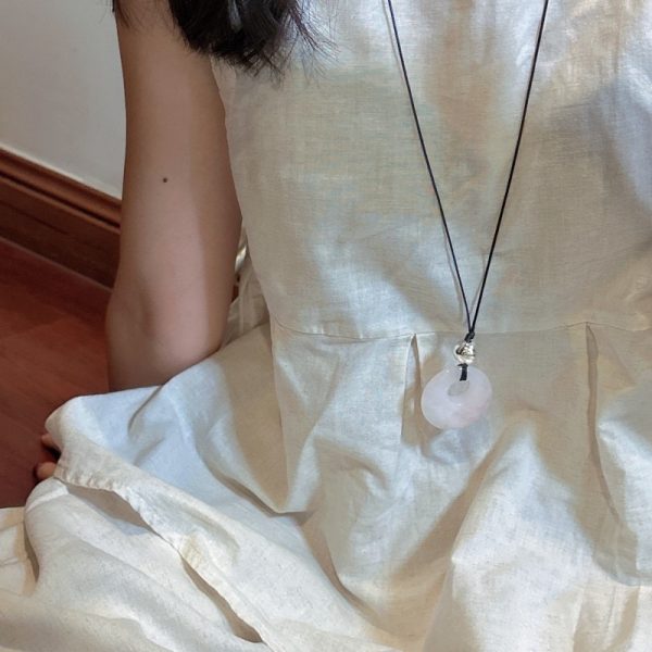 Wholesale 925 Sterling Silver Rose Quartz Round Necklace - Image 6