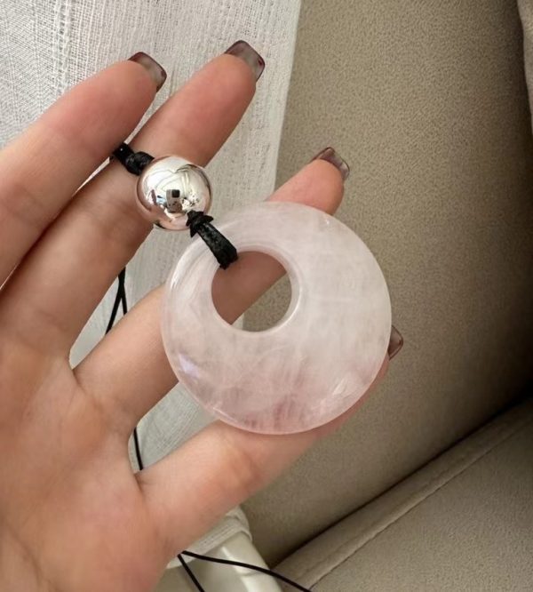 Wholesale 925 Sterling Silver Rose Quartz Round Necklace - Image 3