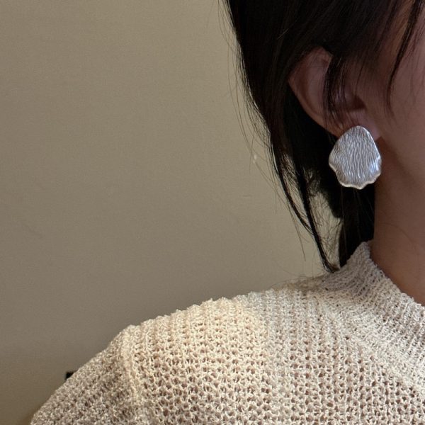 Wholesale 925 Sterling Silver Matte Chunky Earrings - Image 5