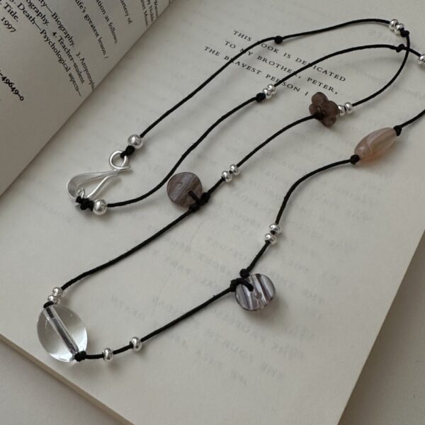 Wholesale 925 Sterling Silver Irregular Natural Stone Necklace