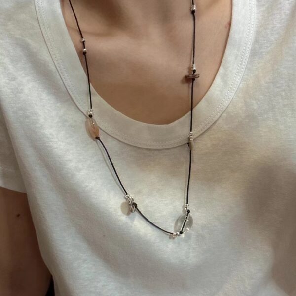 Wholesale 925 Sterling Silver Irregular Natural Stone Necklace - Image 5