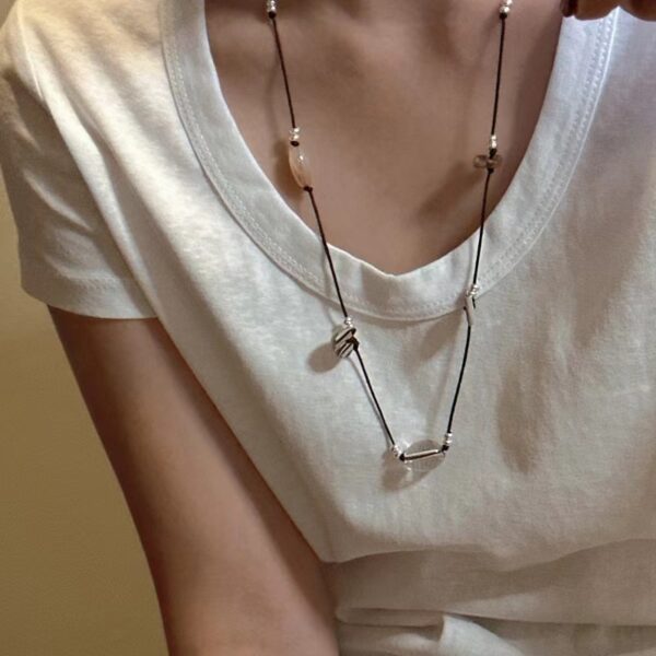 Wholesale 925 Sterling Silver Irregular Natural Stone Necklace - Image 6