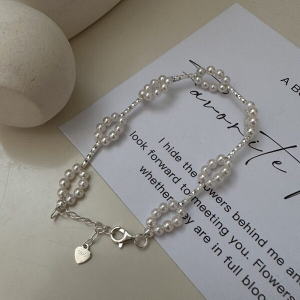 Wholesale 925 Sterling Silver Circle Pearl Necklace & Bracelet - Image 3