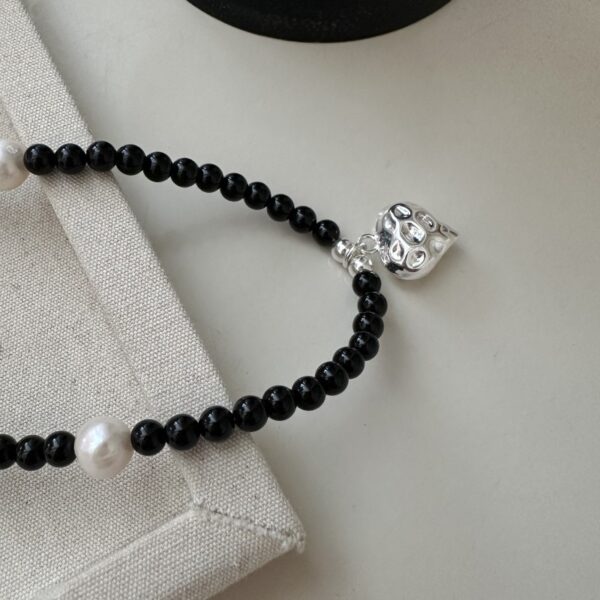 Wholesale 925 Sterling Silver Black Agate Love Necklace - Image 2