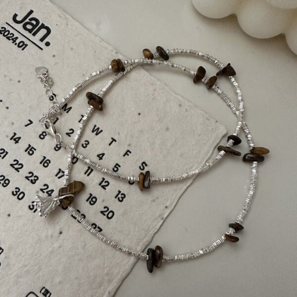Wholesale 925 Sterling Silver Maillard Tiger Eye Stone Necklace & Bracelet - Image 2