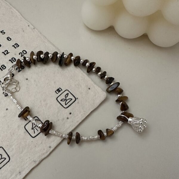 Wholesale 925 Sterling Silver Maillard Tiger Eye Stone Necklace & Bracelet - Image 3