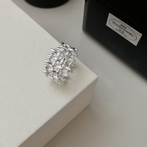 Wholesale 925 Sterling Silver Mesh Ring & Hoop Earrings - Image 2