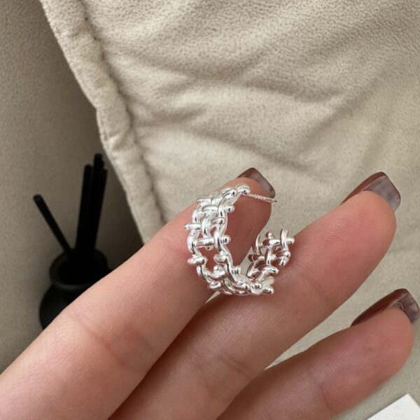 Wholesale 925 Sterling Silver Mesh Ring & Hoop Earrings - Image 3
