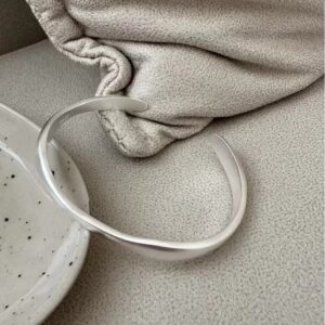 Wholesale 925 Sterling Silver Simple Frosted Bangle