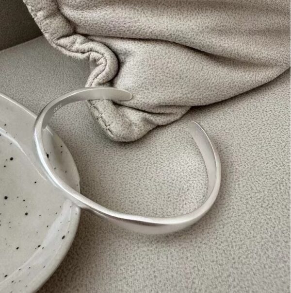 Wholesale 925 Sterling Silver Simple Frosted Bangle