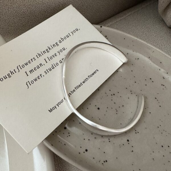 Wholesale 925 Sterling Silver Simple Frosted Bangle - Image 2