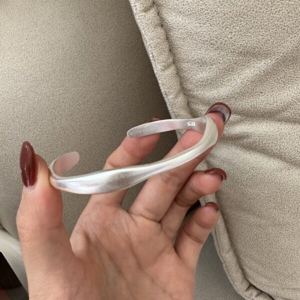 Wholesale 925 Sterling Silver Simple Frosted Bangle - Image 3