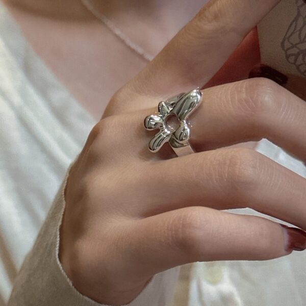Wholesale 925 Sterling Silver Plain Flower Ring & Necklace & Earrings - Image 7