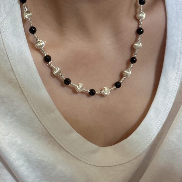 Wholesale 925 Sterling Silver Black Agate Cat-eye Necklace - Image 4