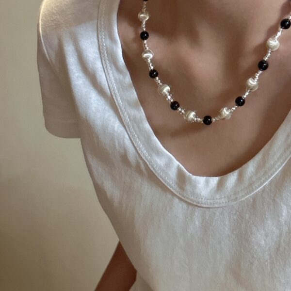 Wholesale 925 Sterling Silver Black Agate Cat-eye Necklace - Image 6