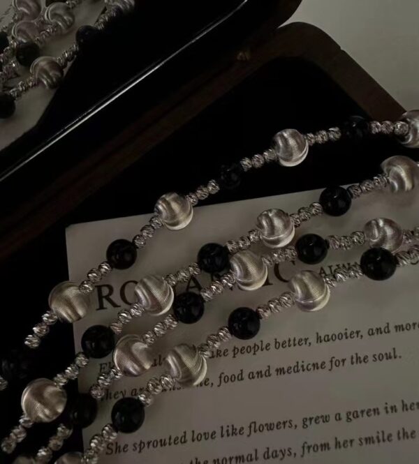 Wholesale 925 Sterling Silver Black Agate Cat-eye Necklace - Image 3