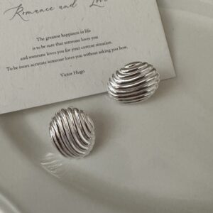 Wholesale 925 Sterling Silver Striped Stud Earrings
