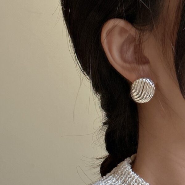 Wholesale 925 Sterling Silver Striped Stud Earrings - Image 6