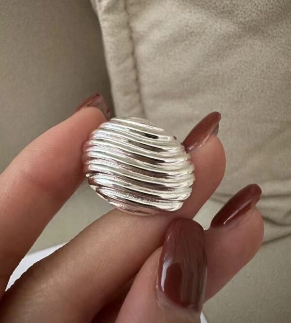 Wholesale 925 Sterling Silver Striped Stud Earrings - Image 3