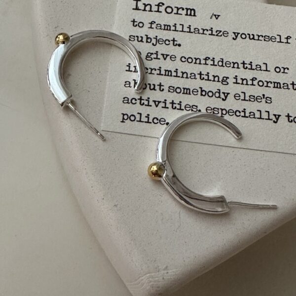 Wholesale 925 Sterling Silver C-shaped Earrings - Image 2