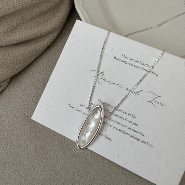 Wholesale 925 Sterling Silver Oval White Shell Necklace & Ring & Earrings - Image 2