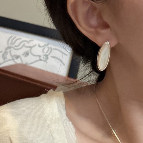 Wholesale 925 Sterling Silver Oval White Shell Necklace & Ring & Earrings - Image 7