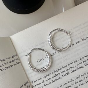 Wholesale 925 Sterling Silver Croissant Hoop Earrings