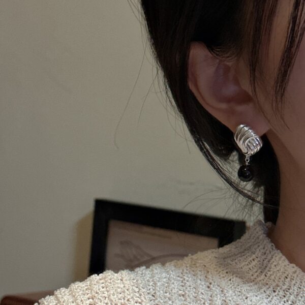 Wholesale 925 Sterling Silver Black Agate Earrings - Image 4