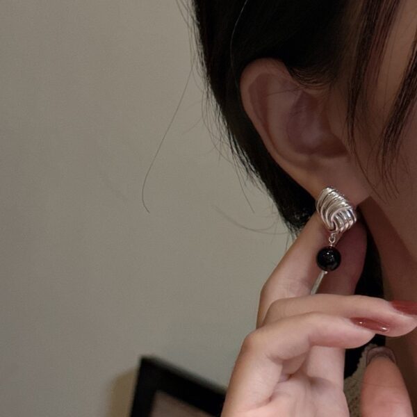 Wholesale 925 Sterling Silver Black Agate Earrings - Image 5