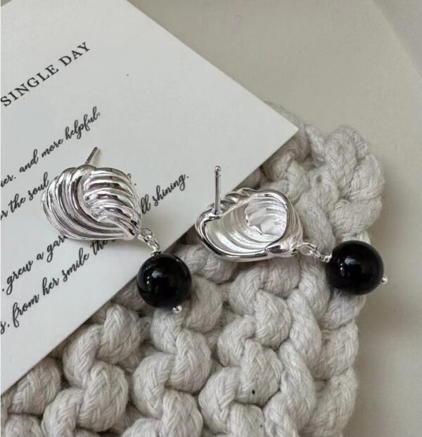 Wholesale 925 Sterling Silver Black Agate Earrings - Image 3