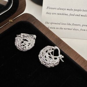 Wholesale 925 Sterling Silver Hollow Earrings