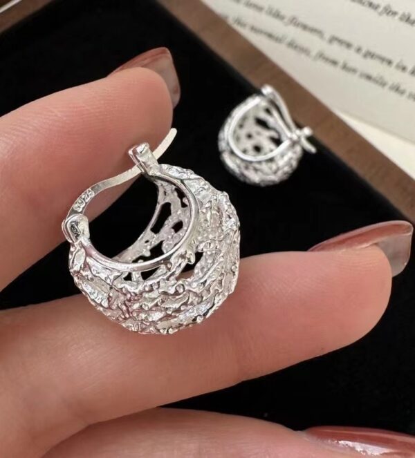 Wholesale 925 Sterling Silver Hollow Earrings - Image 3