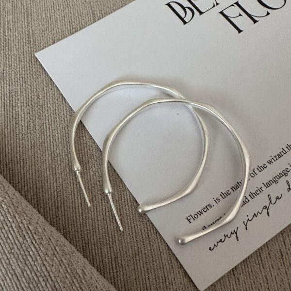 Wholesale 925 Sterling Silver Large Matte Earrings