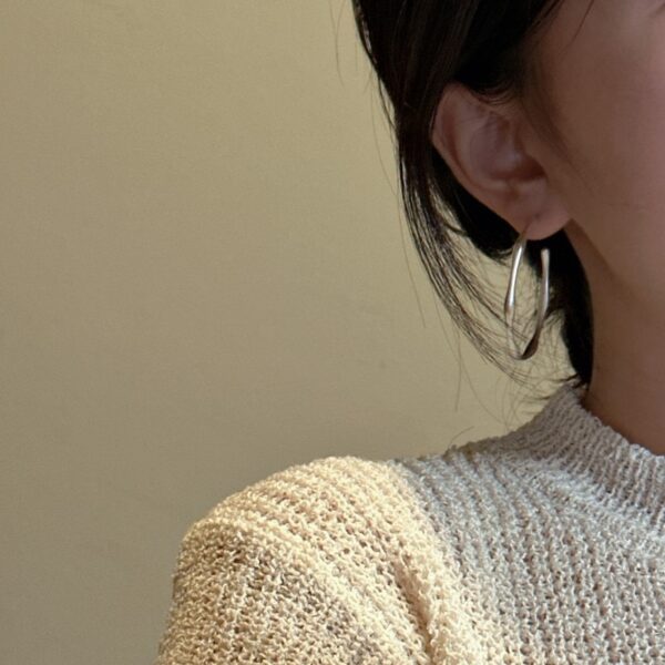 Wholesale 925 Sterling Silver Large Matte Earrings - Image 5
