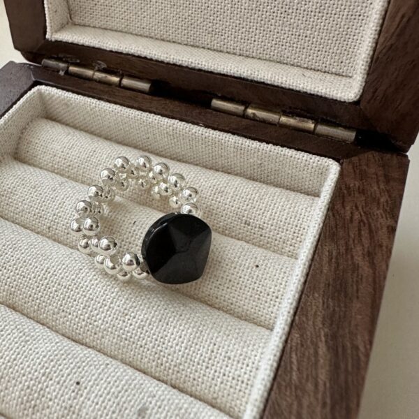 Wholesale 925 Sterling Silver Natural Stone Adjustable Ring - Image 2