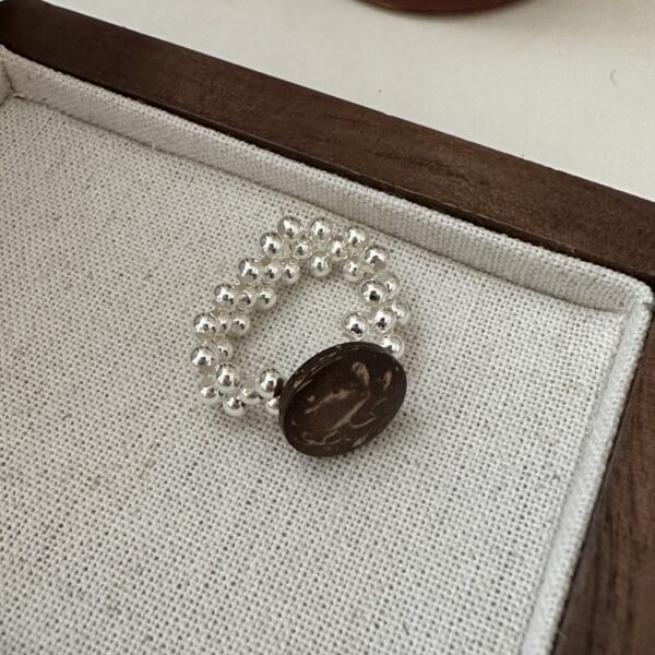 Wholesale 925 Sterling Silver Natural Stone Adjustable Ring - Image 3