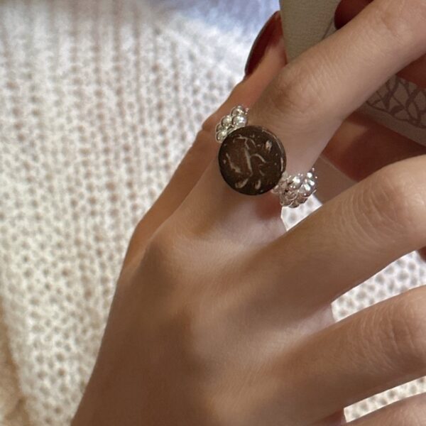 Wholesale 925 Sterling Silver Natural Stone Adjustable Ring - Image 5