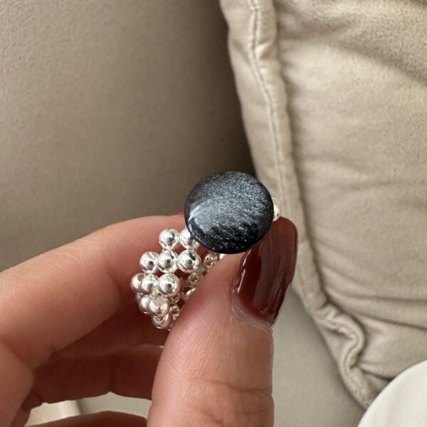 Wholesale 925 Sterling Silver Colored Stone Adjustable Ring - Image 3