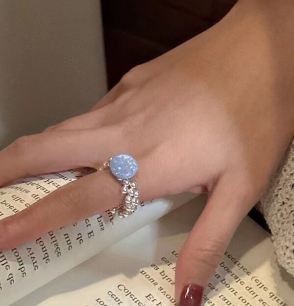 Wholesale 925 Sterling Silver Colored Stone Adjustable Ring - Image 7