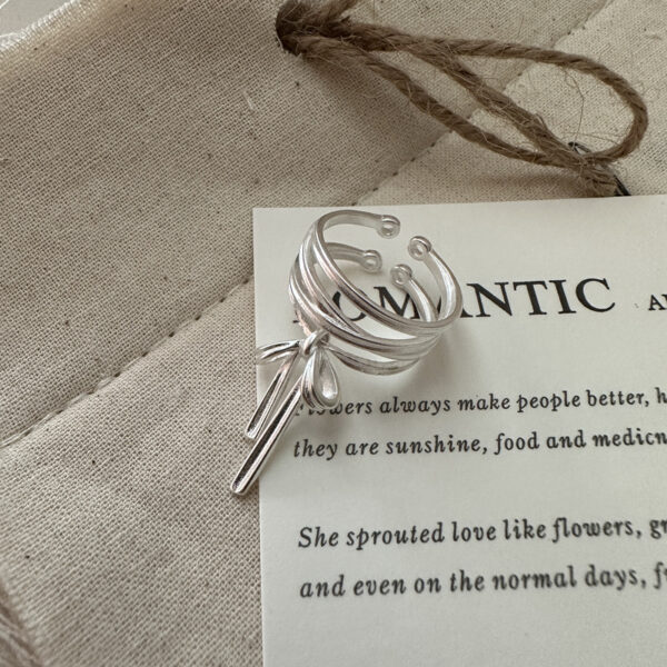 Wholesale 925 Sterling Silver Bow Ear Cuff & Ring - Image 3