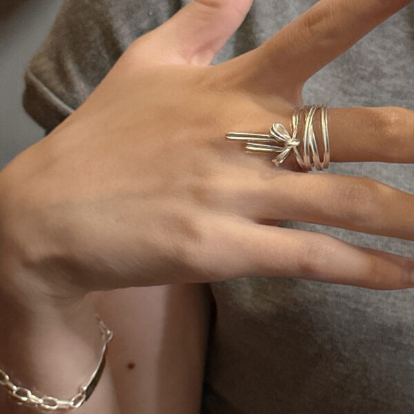 Wholesale 925 Sterling Silver Bow Ear Cuff & Ring - Image 5