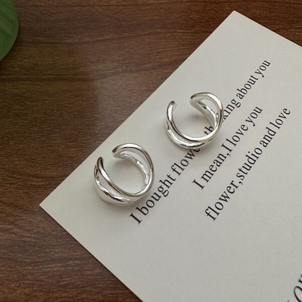 Wholesale 925 Sterling Silver Double Layer Ear Cuff - Image 2