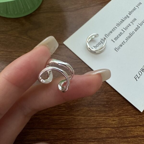 Wholesale 925 Sterling Silver Double Layer Ear Cuff - Image 3
