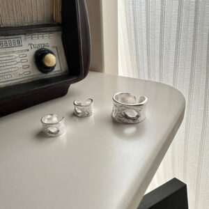 Wholesale 925 Sterling Silver Texture Hollow Ear Cuff & Ring