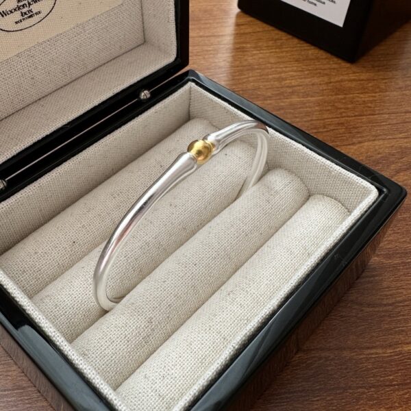 Wholesale 925 Sterling Silver Gold and Silver Bangle - Image 3