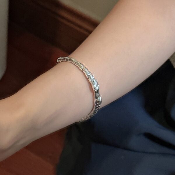 Wholesale 925 Sterling Silver Textured Bangle - Image 4