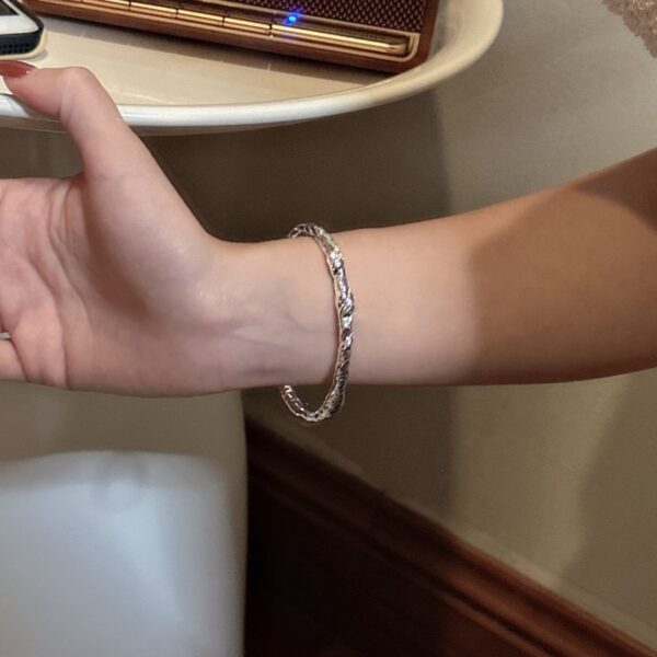 Wholesale 925 Sterling Silver Textured Bangle - Image 5
