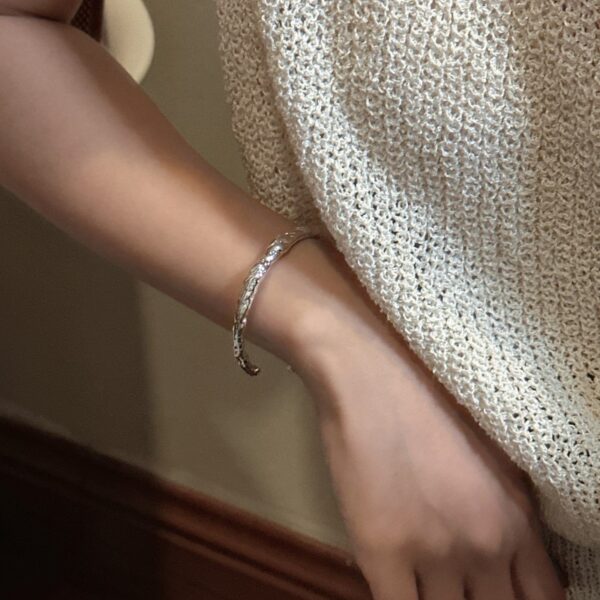 Wholesale 925 Sterling Silver Textured Bangle - Image 6
